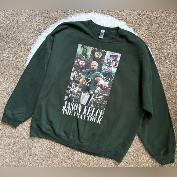 Gilden Sweatshirt Jason Kelce The Eras Tour Taylor Swift Philadelphia Eagles 2X - Picture 1 of 6